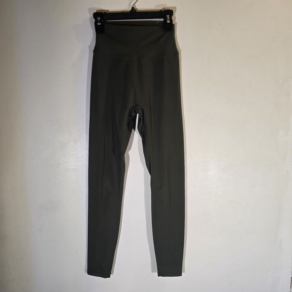 P’ Tula High-Waisted Leggings Womens Small Green Athletic Logo Ankle